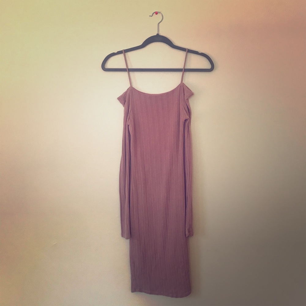 Long sleeve + Spaghetti strap dress